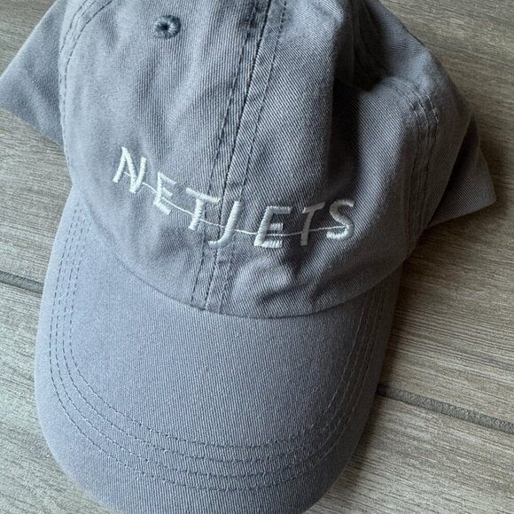 Grey "NETJETS" Adjustable Hat - Picture 2 of 5